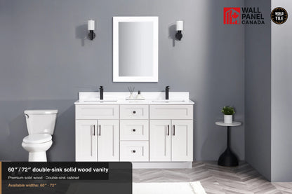 60" Double-Sink Solid Wood Vanity with Top