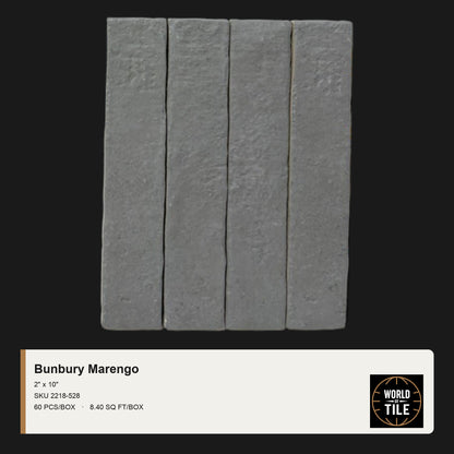 Bunbury Marengo 2" x 10" ceramic subway tile