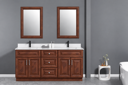 60" Double-Sink Solid Wood Vanity with Top