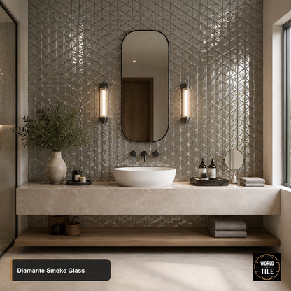 Diamante Smoke Glass Mosaic