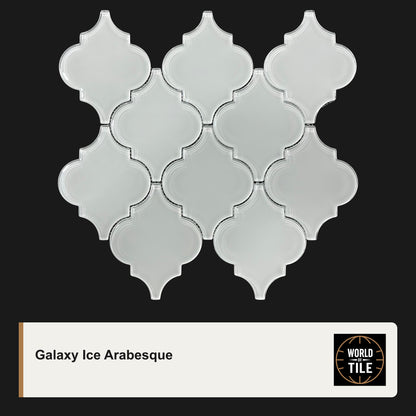 Galaxy Ice Arabesque 4" Glass Mosaic