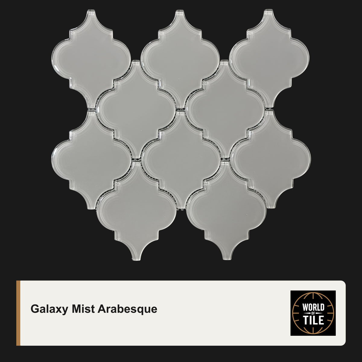 Galaxy Mist Arabesque 4" Glass Mosaic