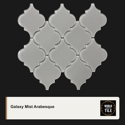 Galaxy Mist Arabesque 4" Glass Mosaic