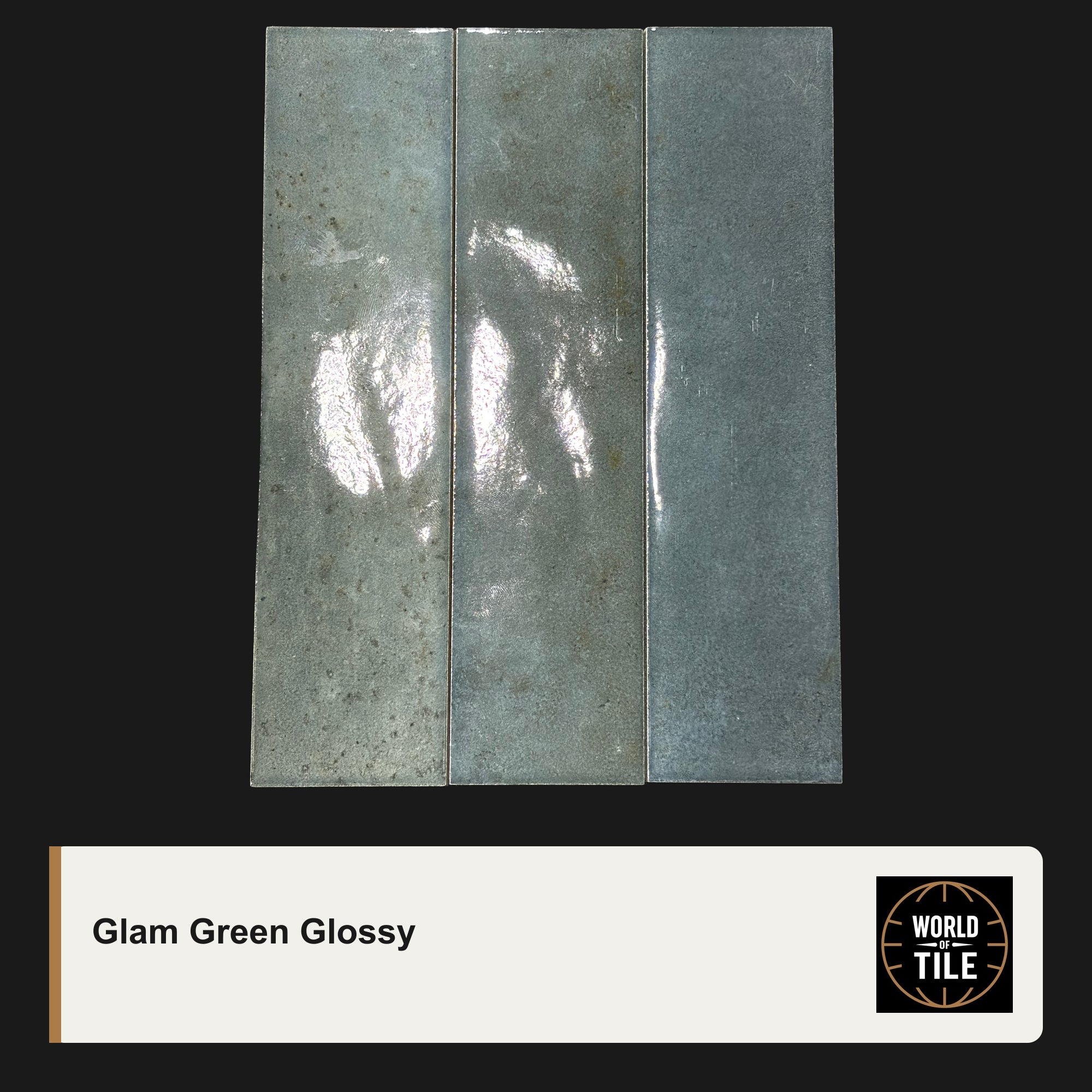 Glam Green Subway Tile - Glossy