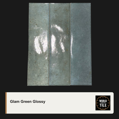 Glam Green Subway Tile - Glossy
