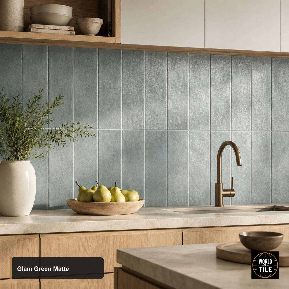 Glam Green Subway Tile - Matte