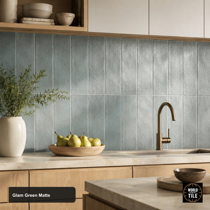 Glam Green Subway Tile - Matte