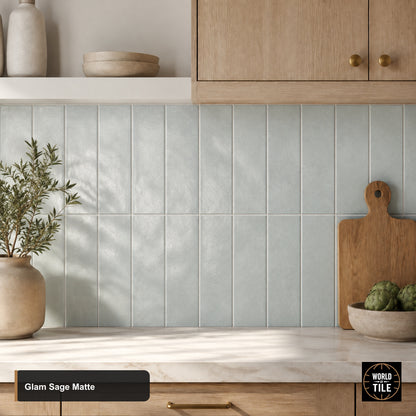 Glam Sage Subway Tile - Matte