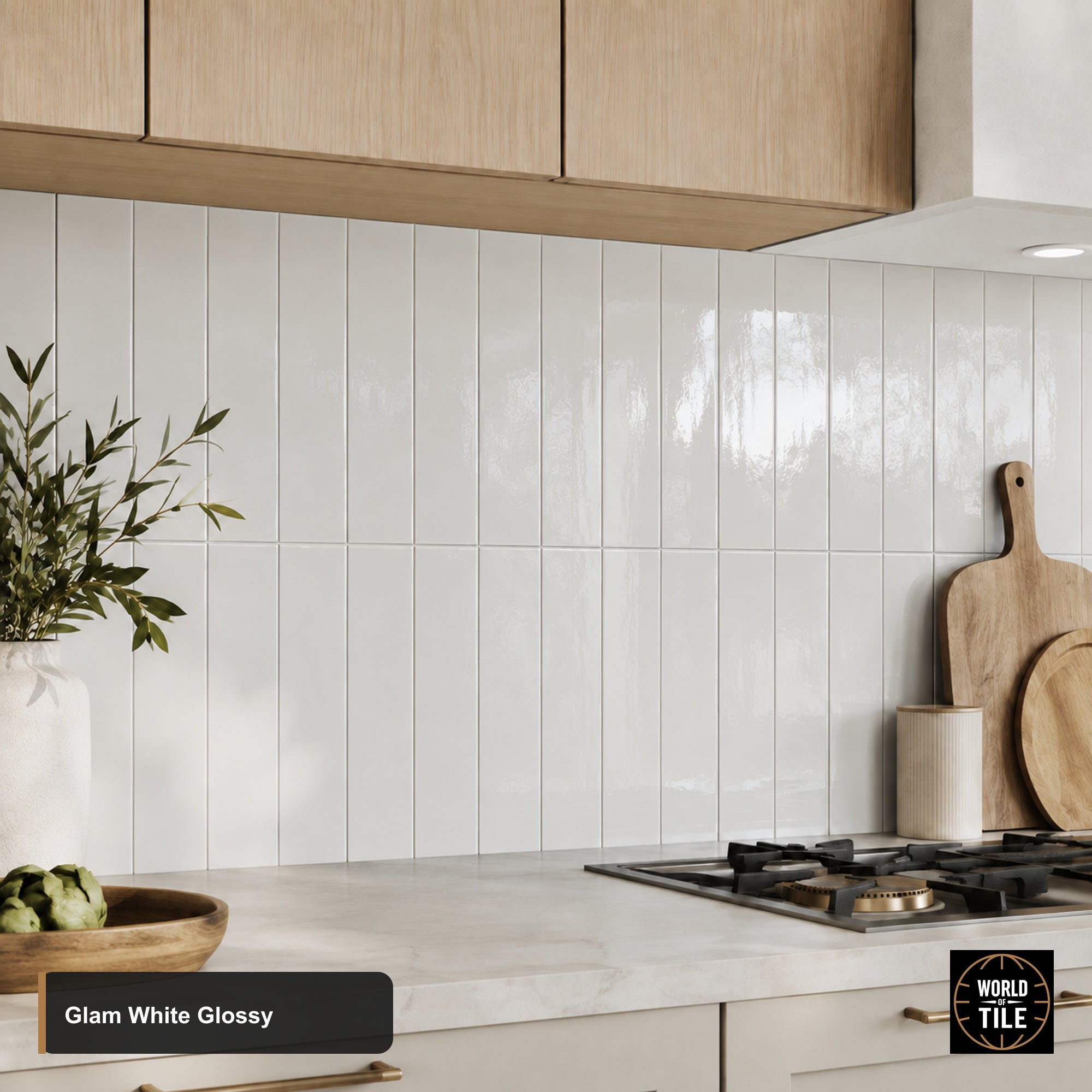 Glam White Subway Tile - Glossy