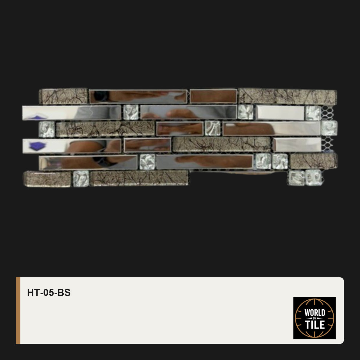 Bronze Linear Glass & Stone Mosaic mosaic tile