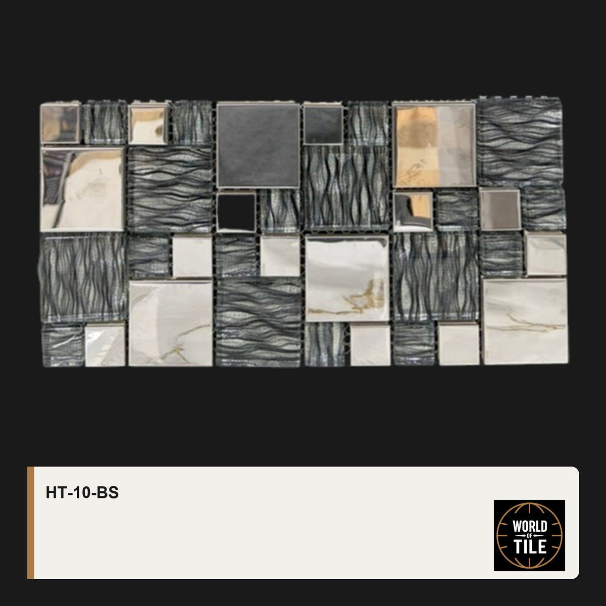 Grey Marble & Glass Modular Mosaic mosaic tile