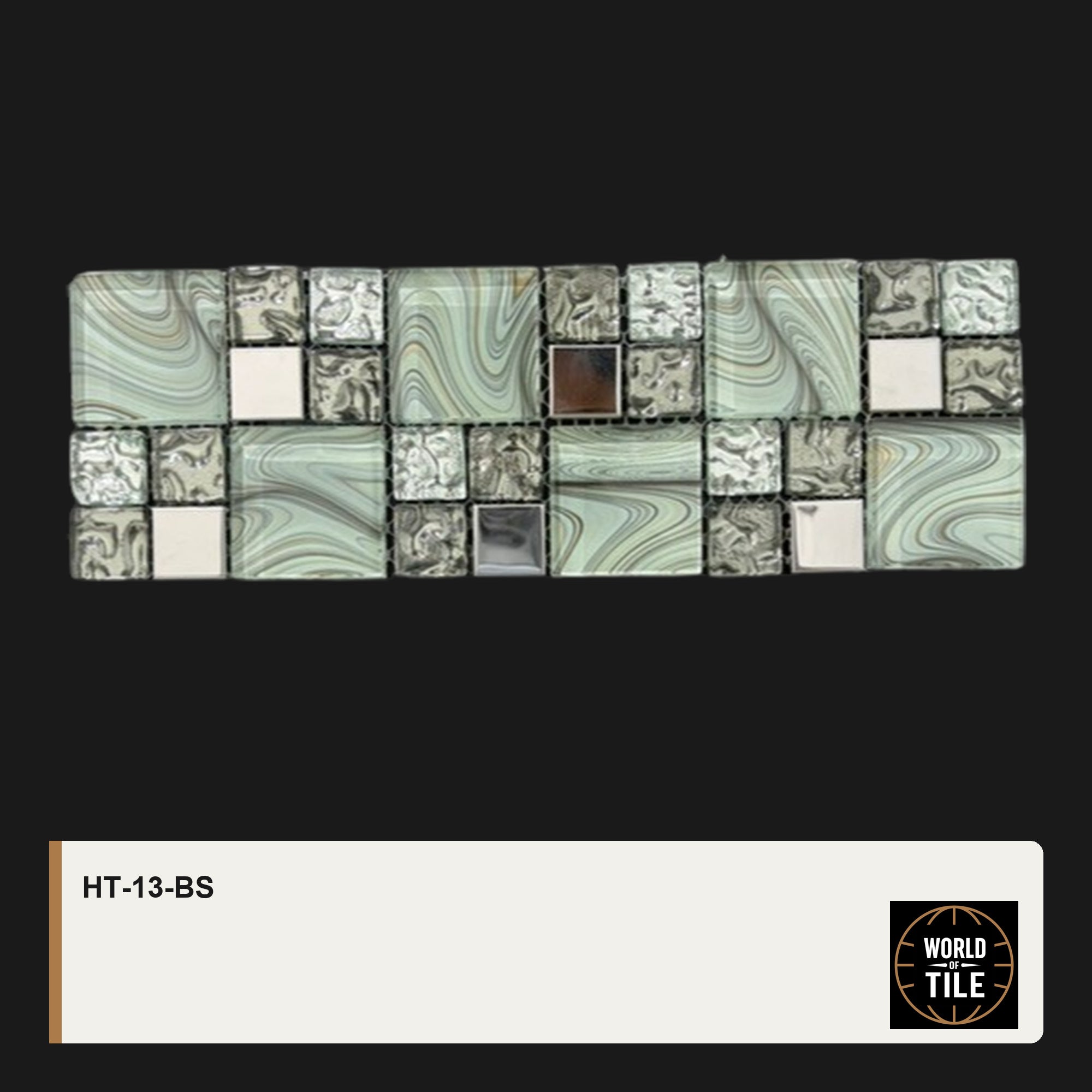 Sage Swirl Glass & Stone Mosaic mosaic tile