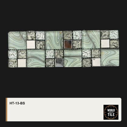 Sage Swirl Glass & Stone Mosaic mosaic tile