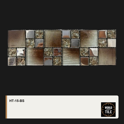 Bronze Glass & Metal Modular Mosaic mosaic tile