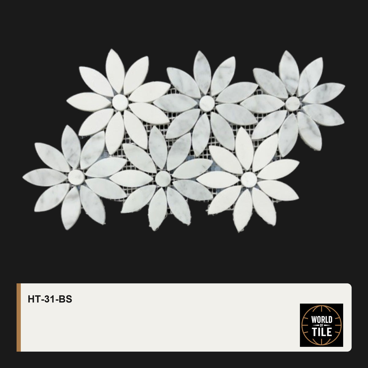 Carrara Marble Daisy Flower Mosaic mosaic tile