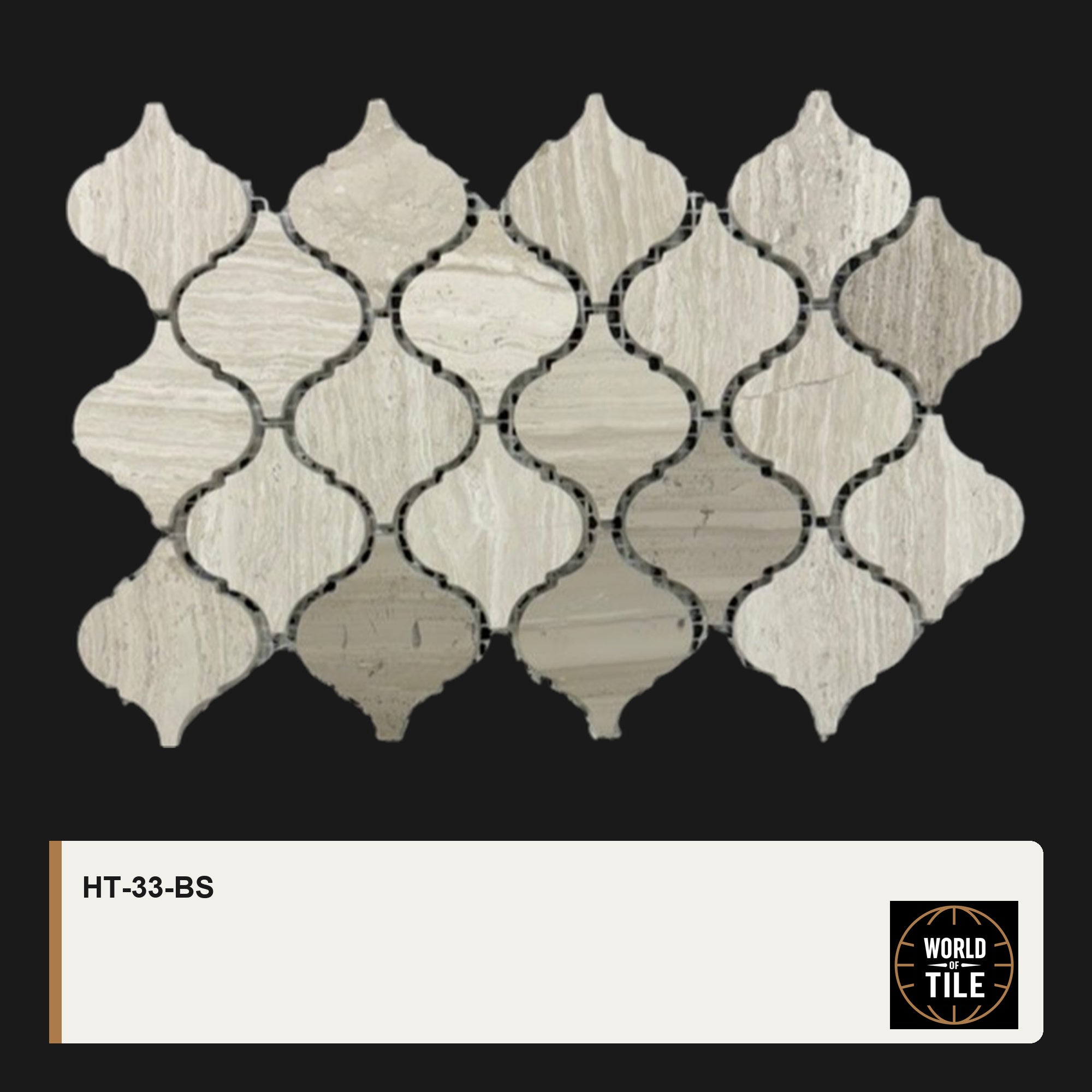 Wood-Look Stone Arabesque Mosaic mosaic tile