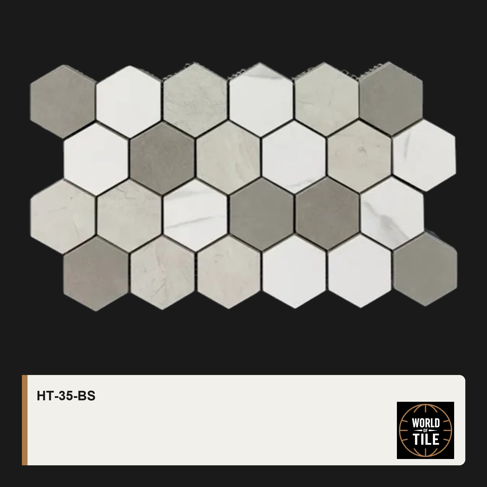 Grey & White Marble Hexagon Mosaic mosaic tile