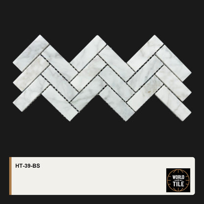 Carrara Marble Herringbone Mosaic mosaic tile