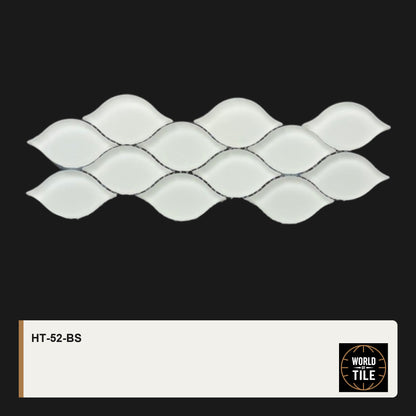 White Glass Leaf Mosaic mosaic tile