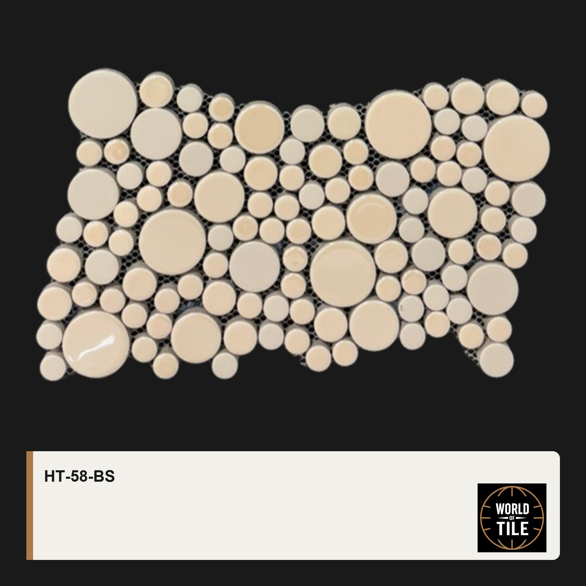 Cream Bubble Round Mosaic mosaic tile