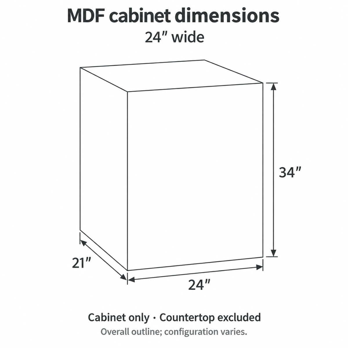 24" Two-Door MDF Vanity