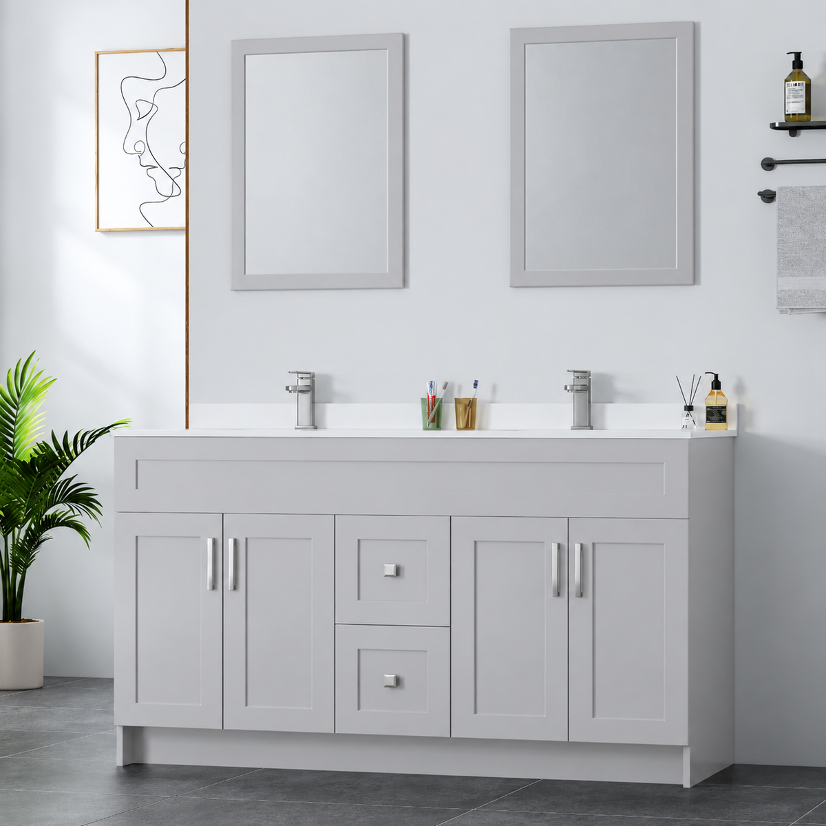 72" Double-Sink MDF Vanity