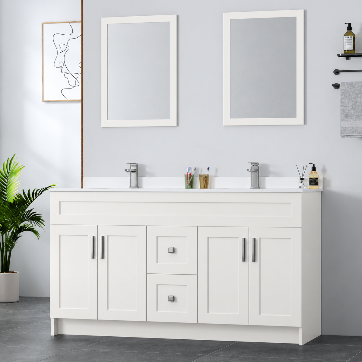 72" Double-Sink MDF Vanity