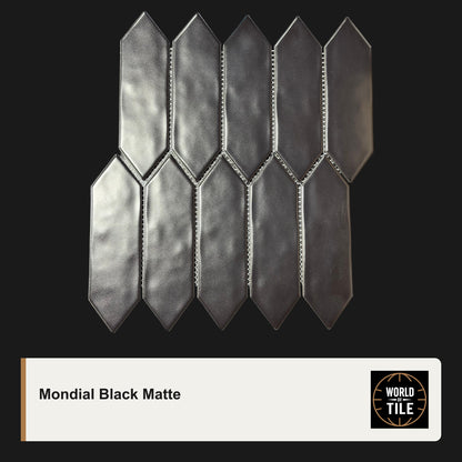 Mondial Black Picket Mosaic - Matte
