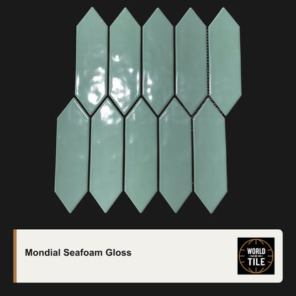 Mondial Seafoam Picket Mosaic - Gloss