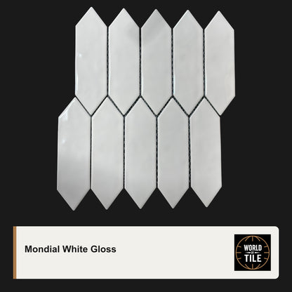 Mondial White Picket Mosaic - Gloss