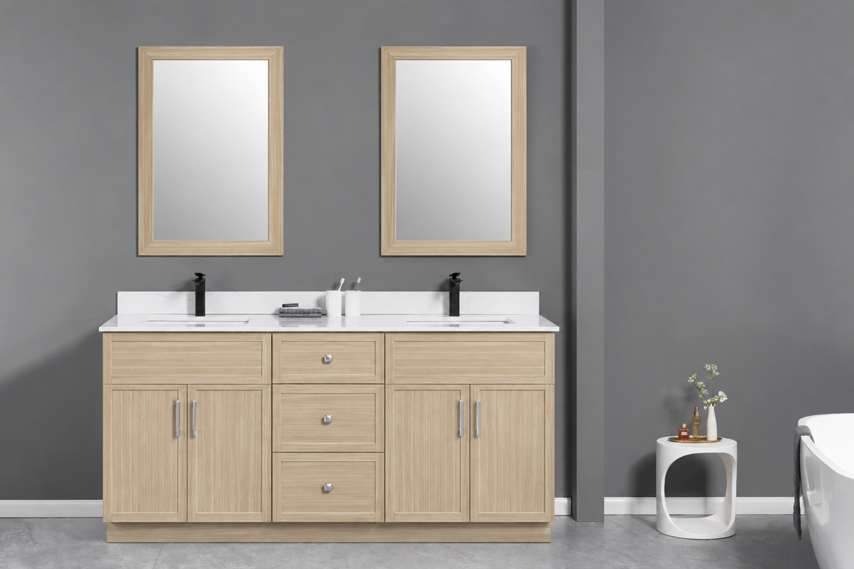 60" Double-Sink Solid Wood Vanity with Top