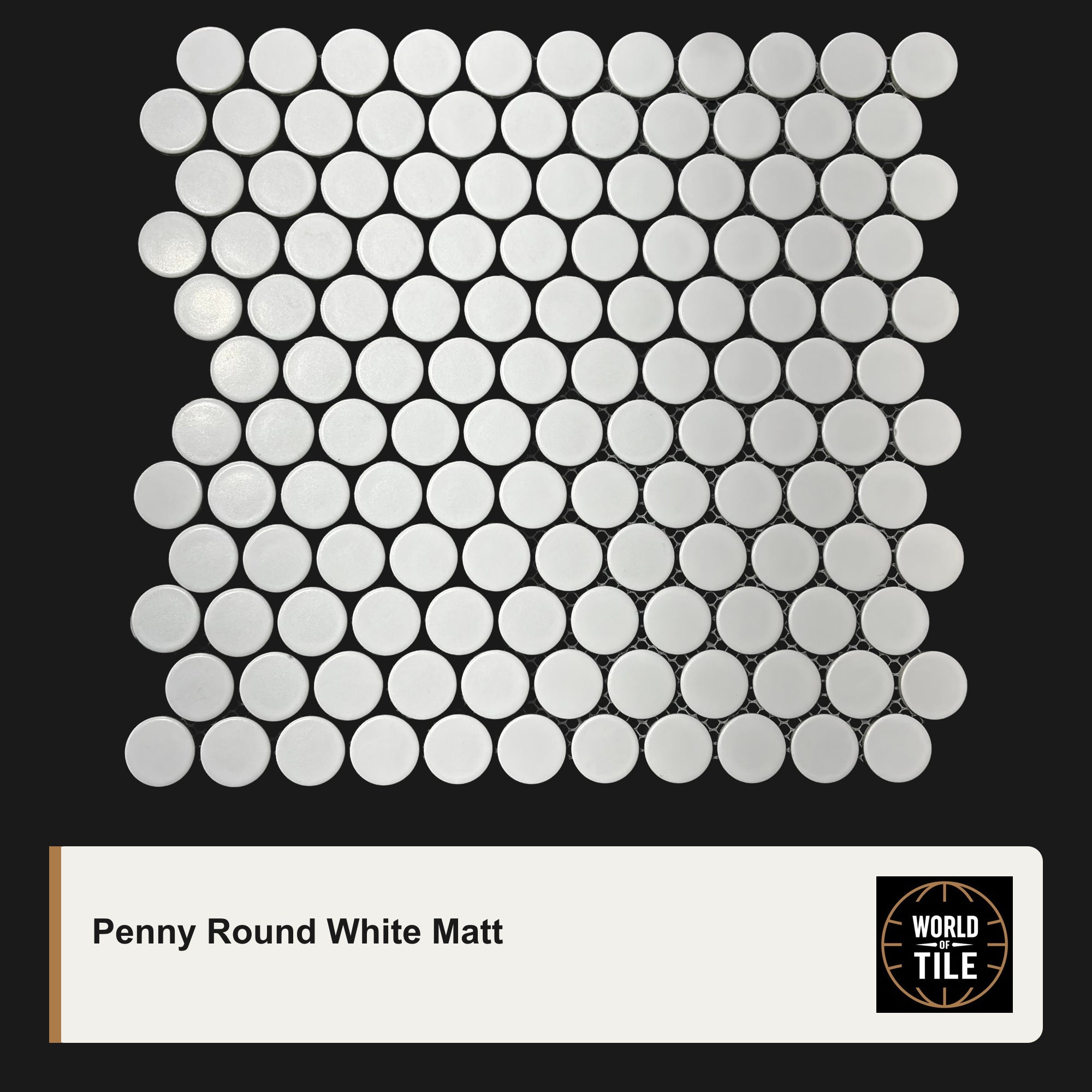 Penny Round White 1" Mosaic - Matte