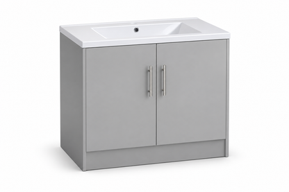 TC-2401 30" High-Gloss Vanity - Grey - Angled Hero