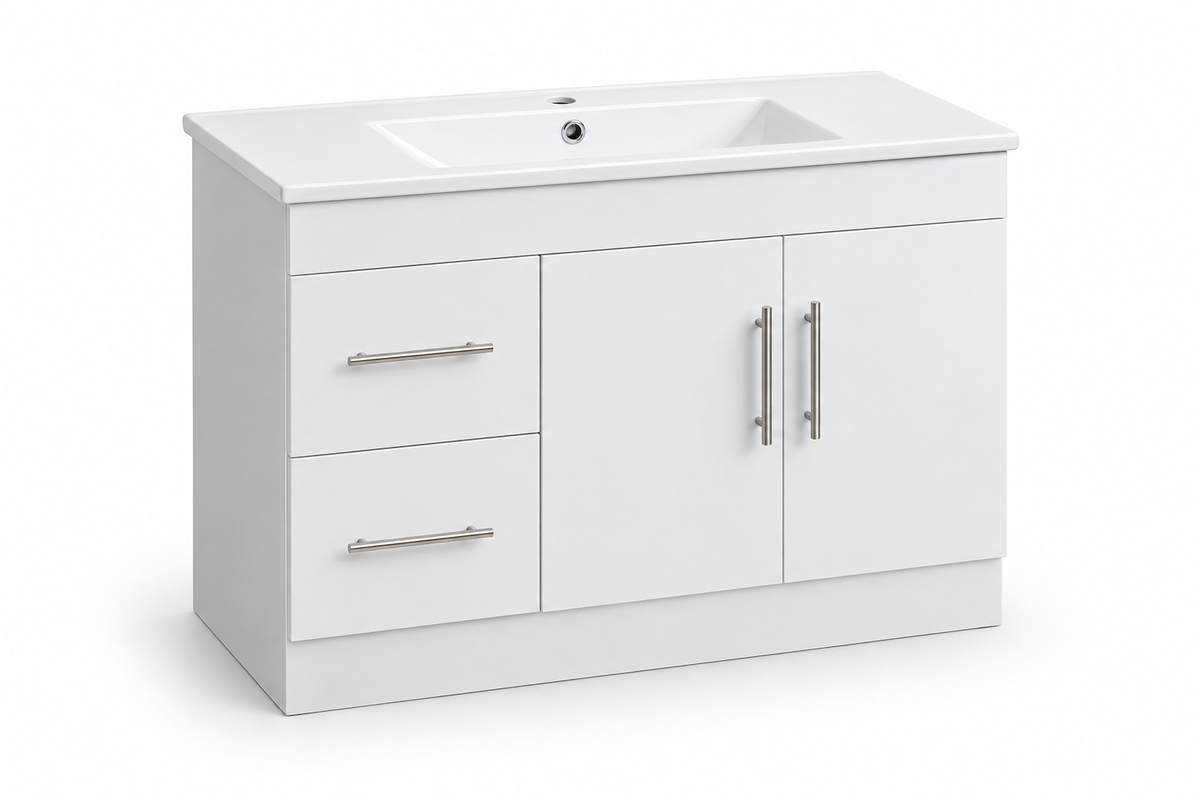 TC-2401 36" High-Gloss Vanity - White - Angled Hero