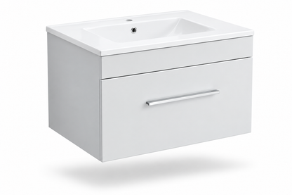 24" White/Grey Wall-Mounted Vanity