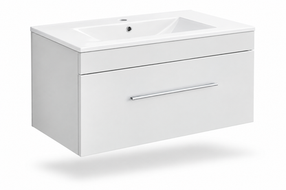 30" White/Grey Wall-Mounted Vanity