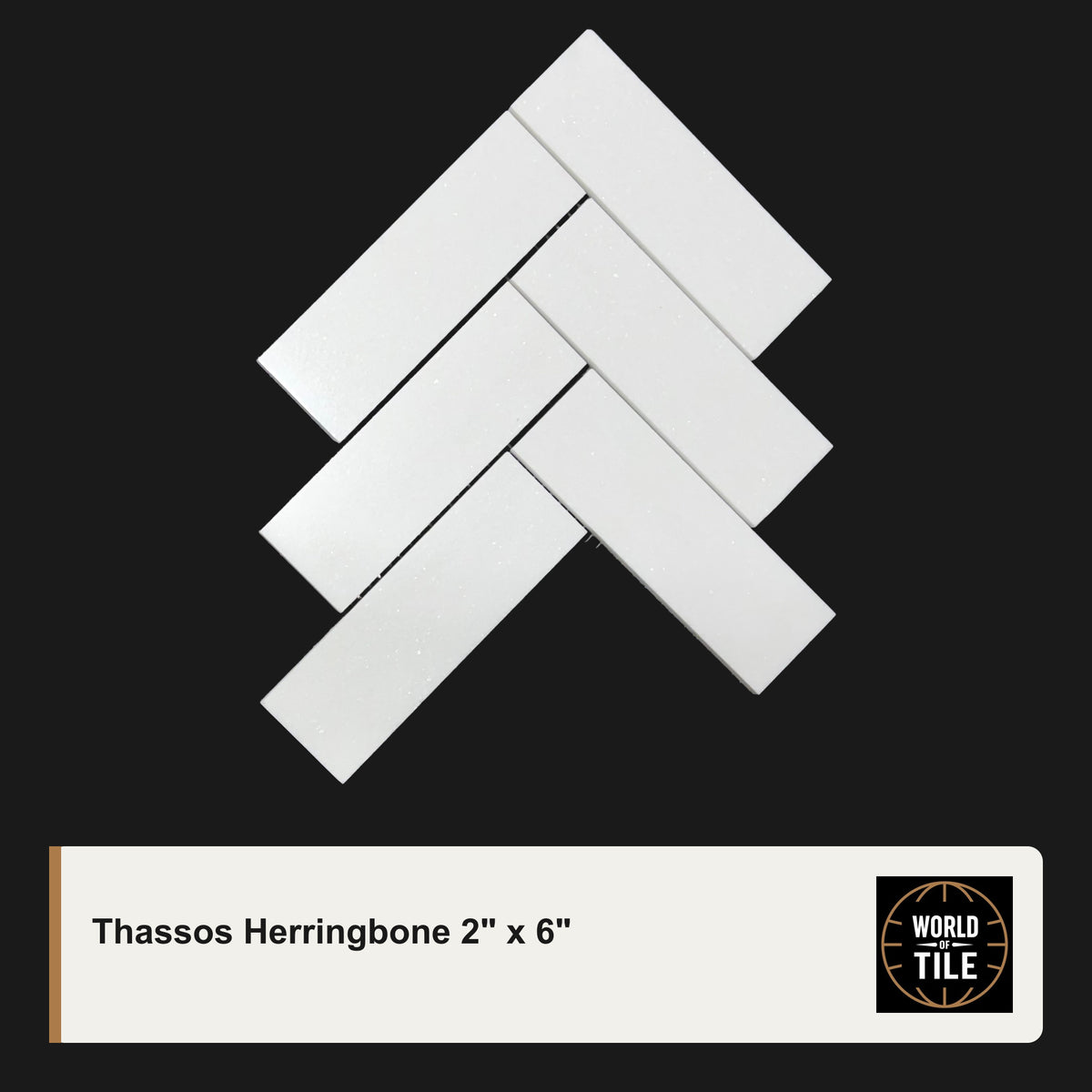 Thassos Herringbone 2"x6" Marble Mosaic